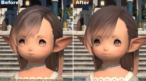 黄金のレガシーのグラフィックアップデートによるキャラクターの顔の変化(Before/After)