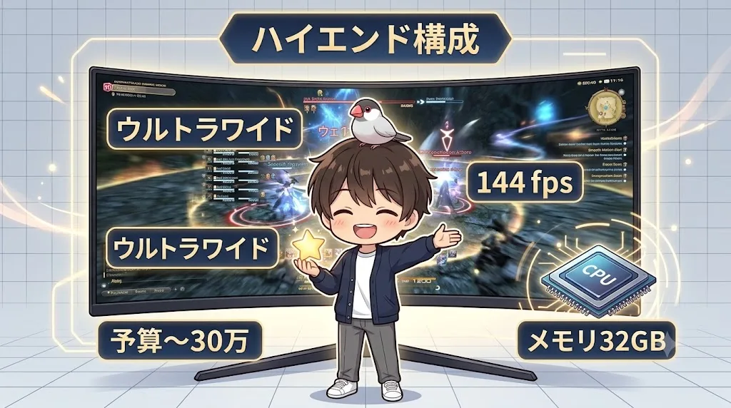 予算30万円でウルトラワイド144fpsを狙うハイエンド構成